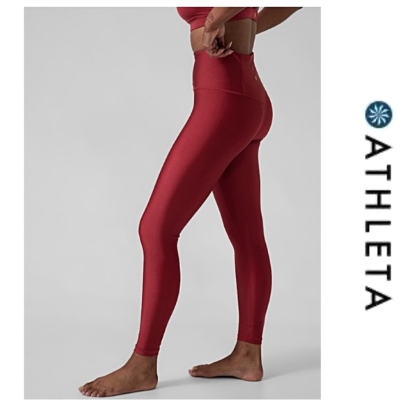 Athleta Pants - ♥️NWTS-$100 ATHLETA Elation Shine Tights XL Ultra High-Rise Leggings Red Tights